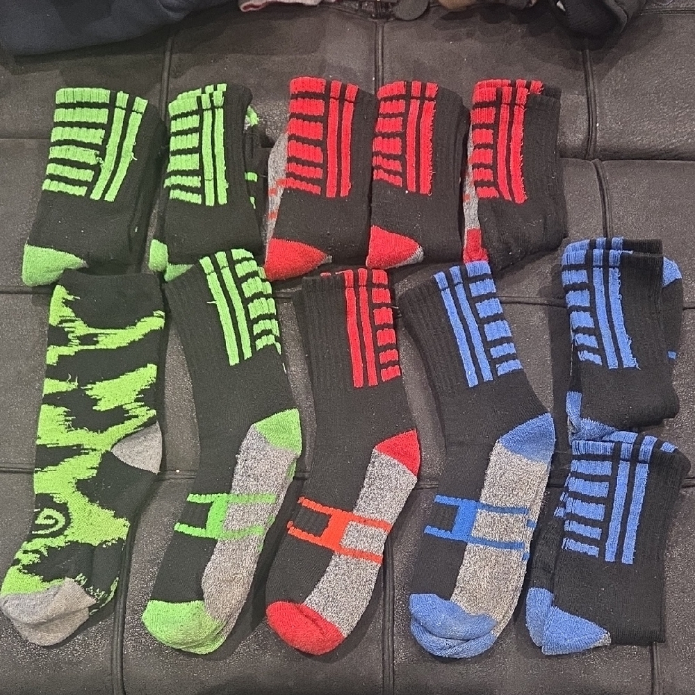 11 Pairs Assorted Colorful Athletic Socks